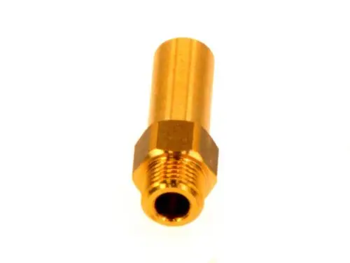Goldfarbener Metalladapter mit einem zylindrischen Ende und einem gewindeten Anschluss. Das Produkt scheint für die Verwendung in Gasgeräten von Bosch geeignet zu sein.